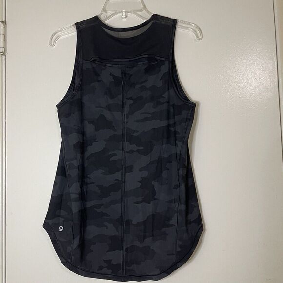 LULULEMON black Camo sleeveless workout tank top size US 4 - Picture 3 of 5